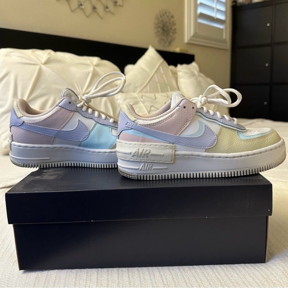 Nike Low-Top Sneakers in Pastel Lavender, Baby Blue, Pale Yellow and Blush